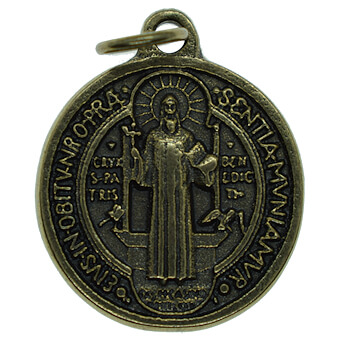 3/4 Inch Brass Tone St. Benedict Medal