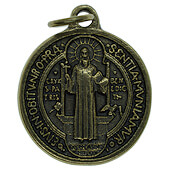 3/4 Inch Brass Tone St. Benedict Medal