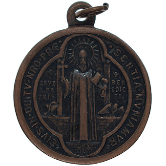 1 1/16 Inch Copper St. Benedict Medal