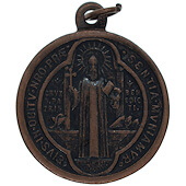 1 1/16 Inch Copper St. Benedict Medal