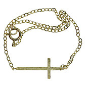 Gold Sideways Cross Bracelet