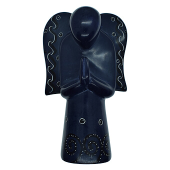 Dark Purple Stone Angel Carving