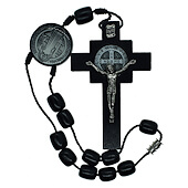 Black Rear View Mirror Corded Rosary