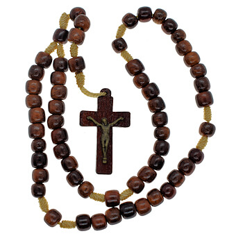 Cherry Wood Mini Corded Rosary