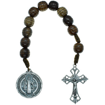 1 Decade Dark Wood Corded Rosary