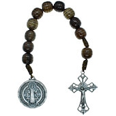 1 Decade Dark St. Benedict Corded Rosary