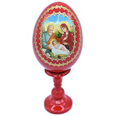 5 1/2 Inch Red Nativity Egg Icon