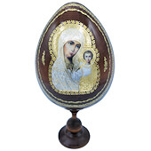 8 1/4 Inch Our Lady of Kazan Egg Icon