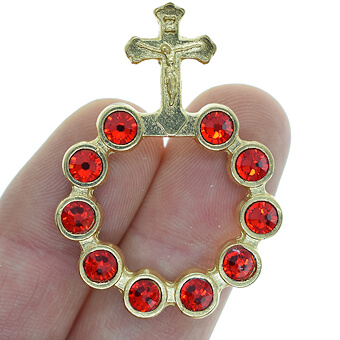 Red Swarovski Crystal Finger Rosary