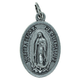 1 Inch Silver Guadalupe St. Juan Diego Medal