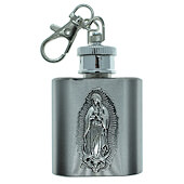 Guadalupe Steel Holy Water Flask