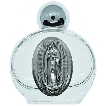 Guadalupe Round Holy Water Bottle