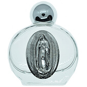 Guadalupe Round Holy Water Bottle