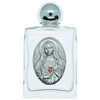 Immaculate Heart Square Holy Water Bottle