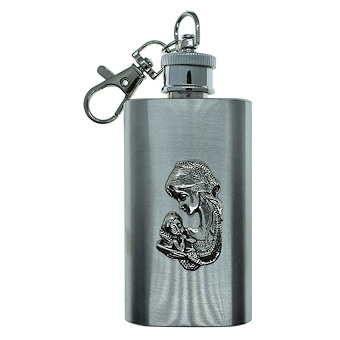 Madonna Steel Holy Water Flask