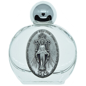 Miraculous Medal Round Holy Water Bottle