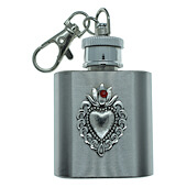 Sacred Heart Steel Holy Water Flask