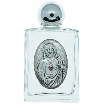 Sacred Heart Square Holy Water Bottle