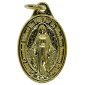 1 Inch Gold Plated Miraculous Medal