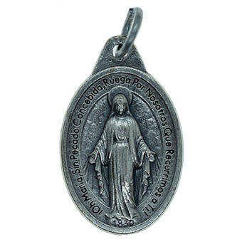 1 Inch Silver Spanish Miraculous Medal