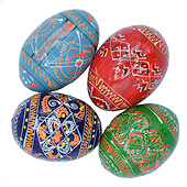 Pysanky Painted Eggs Set of 4