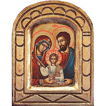 Holy Family 5 Inch Arched Painted Icon