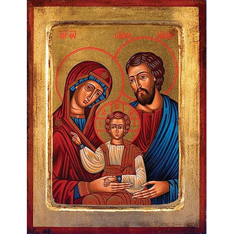 Holy Family 12 Inch Painted Icon