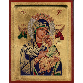 Our Lady of Perpetual Help 7 Inch Painted Icon