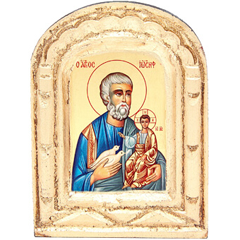 Saint Joseph 5 Inch Arched Painted Icon