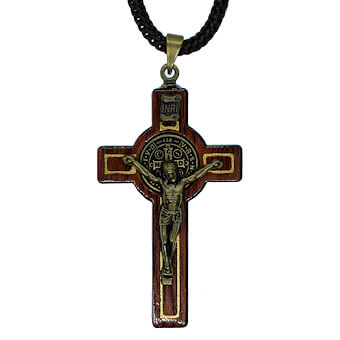 Cherry Wood St. Benedict Crucifix