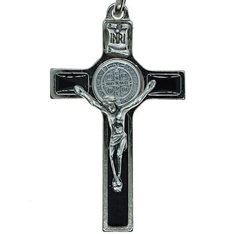 2 Inch Black Enamel St. Benedict Crucifix