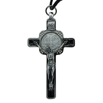 3 Inch Black Enamel St. Benedict Crucifix