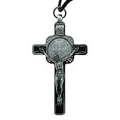 3 Inch Black Enamel St. Benedict Pendant Crucifix