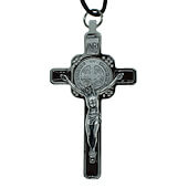 3 Inch Brown Enamel St. Benedict Pendant Crucifix