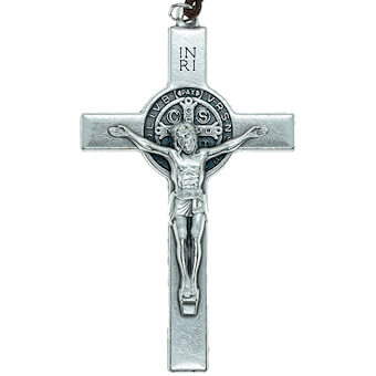 3 Inch Silver-Tone St. Benedict Crucifix