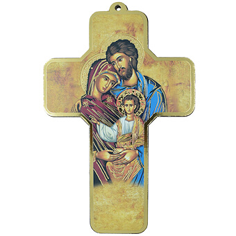 Holy Family Eastern Style Picture Cross