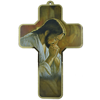 Jesus Praying Picture Cross