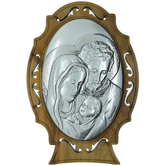 Holy Family Silver Plaque