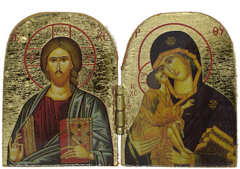 Pantocrator/Vladimir Diptych Printed Icon