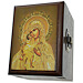 Outside view of Golden Madonna Rosary Box