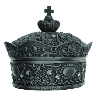 Metal Crown Rosary Box