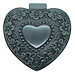 Outside view of Metal Heart Rosary Box