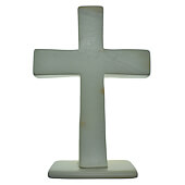 Blue Enamel Standing Crucifix