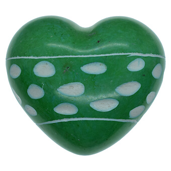 Green Stone Heart Carving