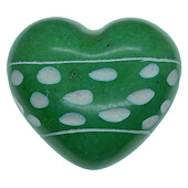 Green Stone Heart Carving