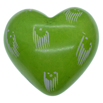 Light Green Stone Heart Carving