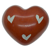 Orange Stone Heart Carving