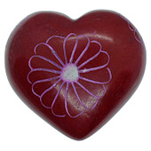 Red Stone Heart Carving