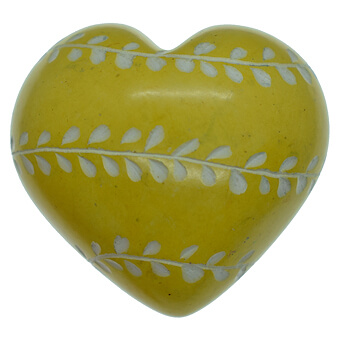 Yellow Stone Heart Carving