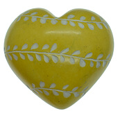 Yellow Stone Heart Carving